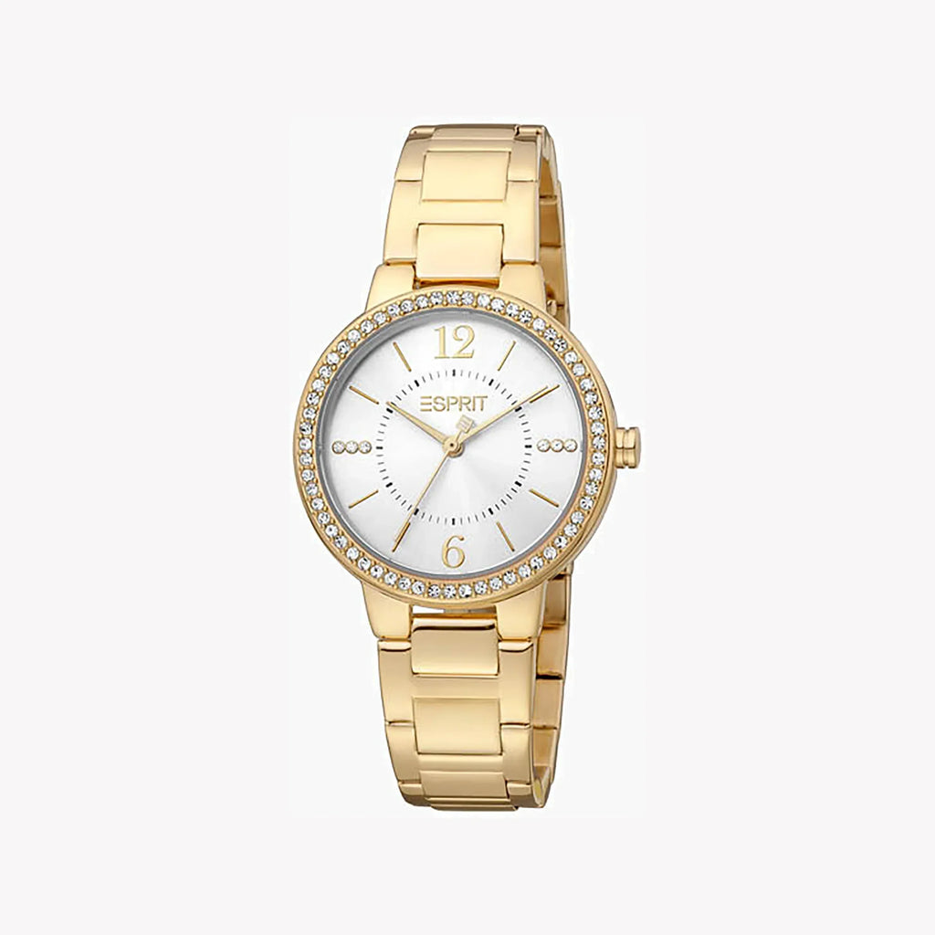 Esprit Women's Gold Stainless Steel Watch, Silver Dial | ES1L228M2045-1