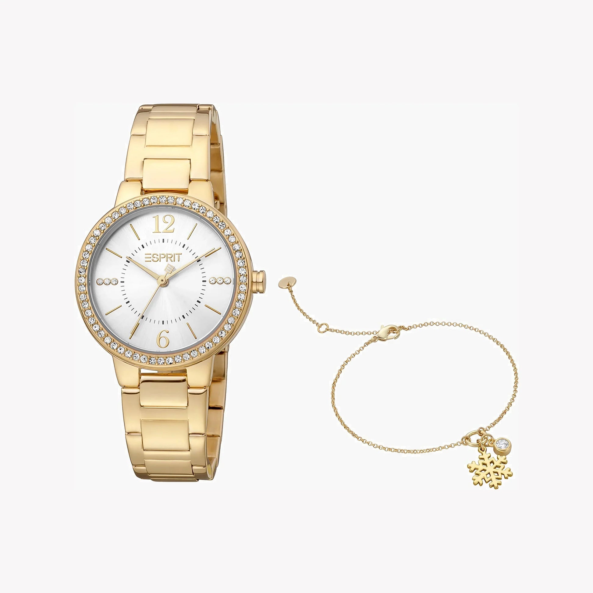 Esprit Women's Gold Stainless Steel Watch, Silver Dial | ES1L228M2045-0